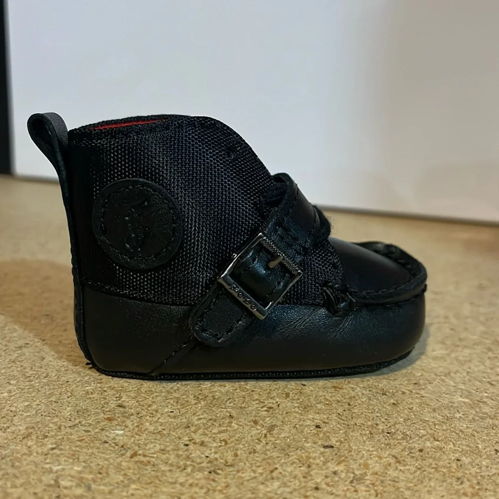 Polo Ralph Lauren Ranger Crib Shoes Booties black Baby Infant Boys Girls Size 0